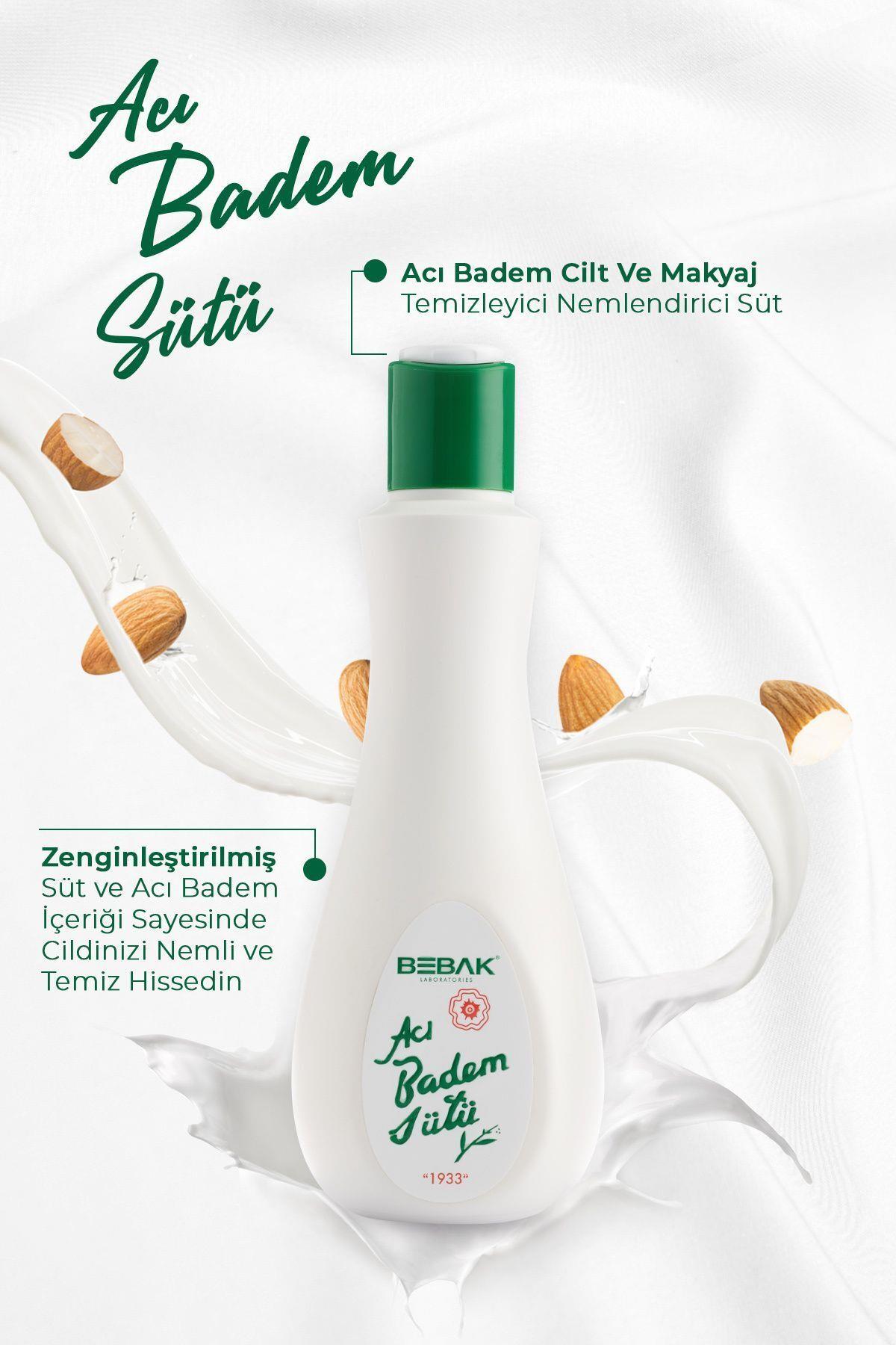 Bebak Acı Badem Cilt Ve Makyaj Temizleyici Nemlendirici Bakım Sütü 215 ml