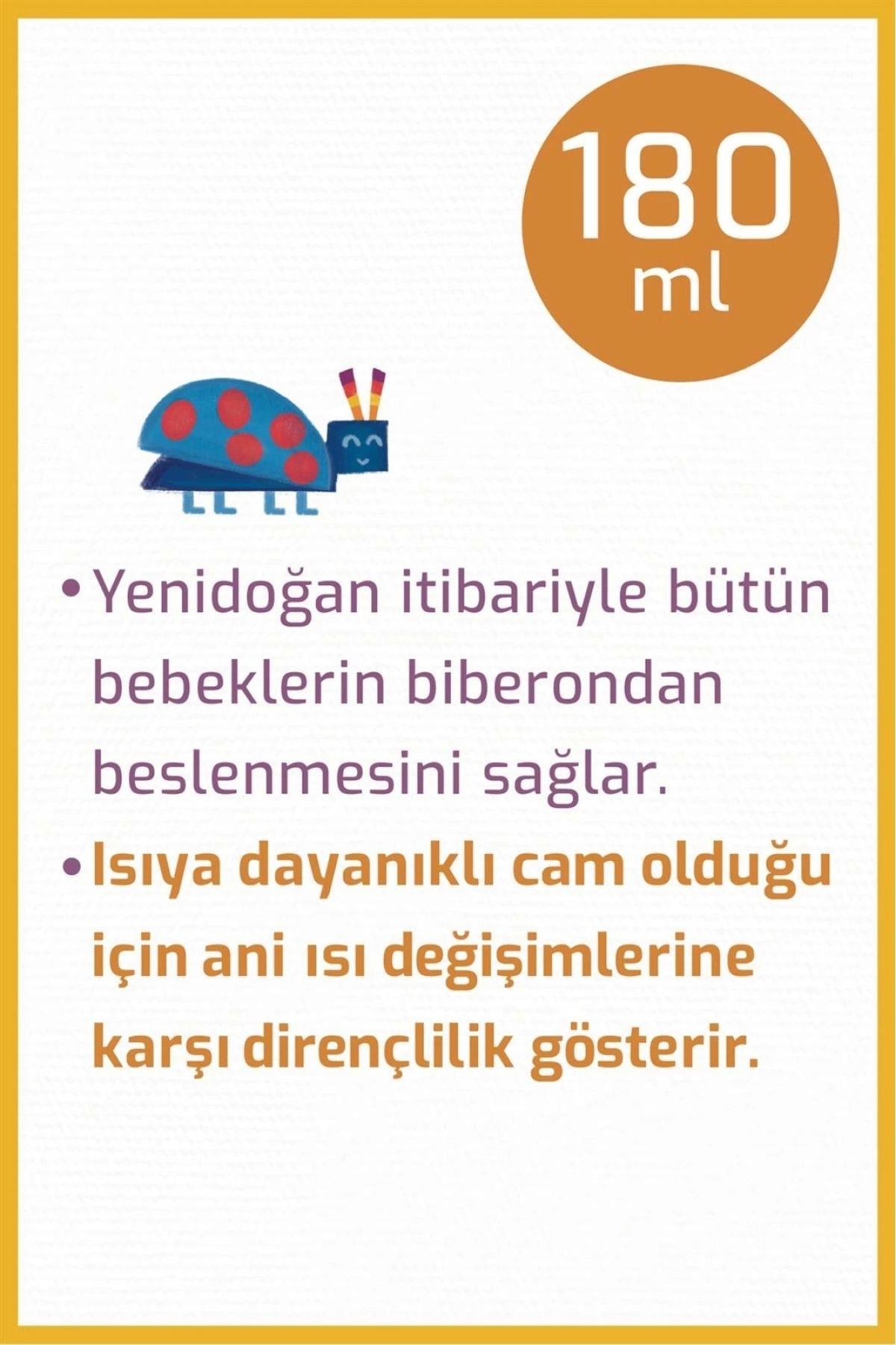 Bebedor Geniş Ağızlı Isıya Dayanıklı Cam Biberon 120ml 50301