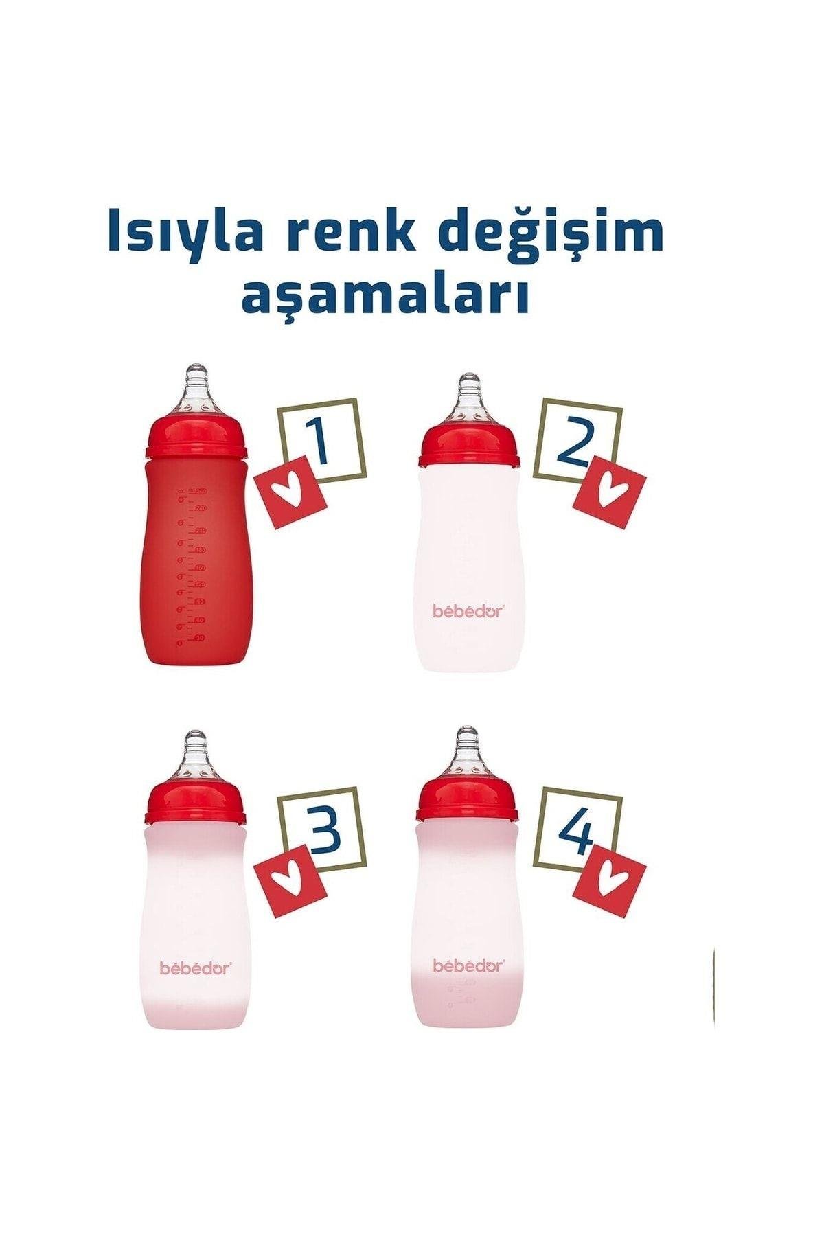 Bebedor Isıyla Renk Değiştiren Cam Biberon 260ml 52302