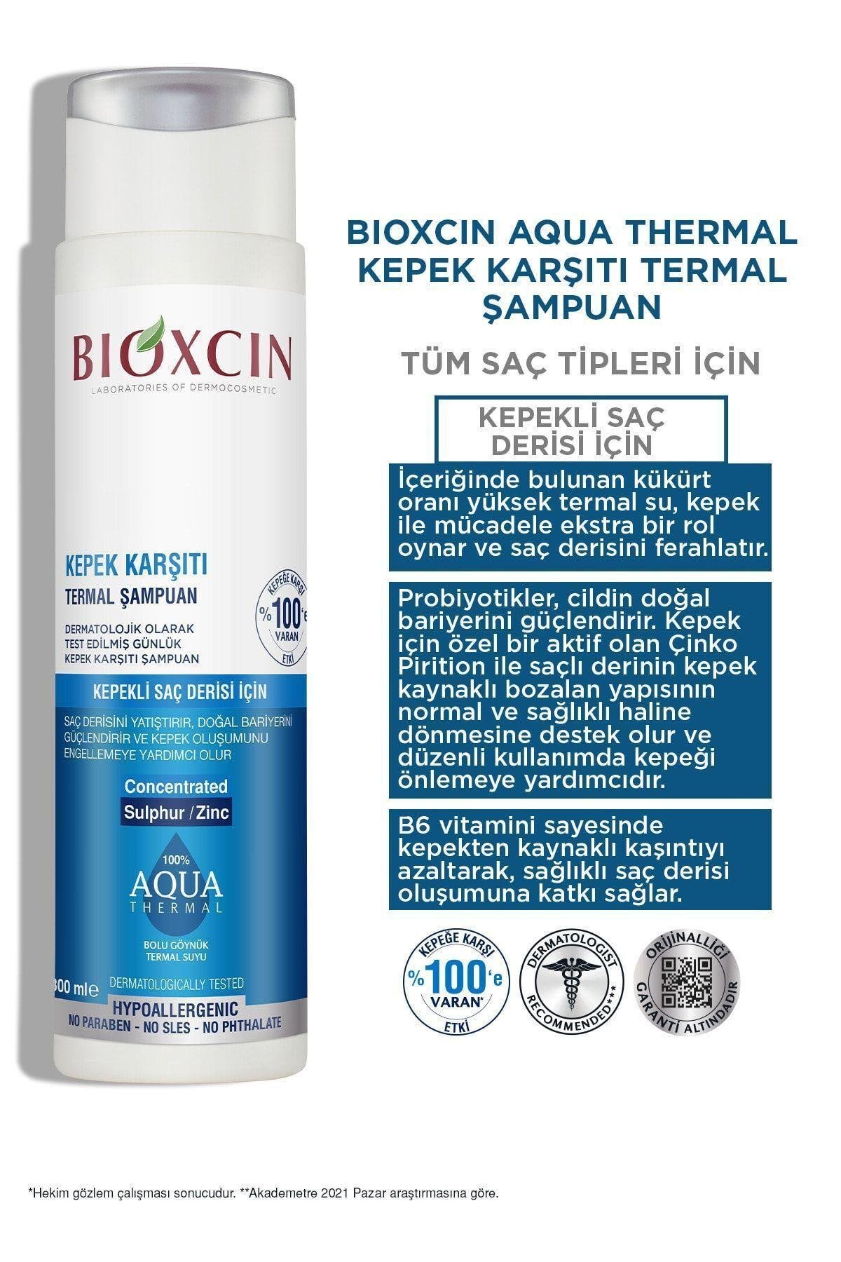 Bioxcin Aqua Thermal Kepek Karşıtı Şampuan 300ml Tüm Saç Tipleri