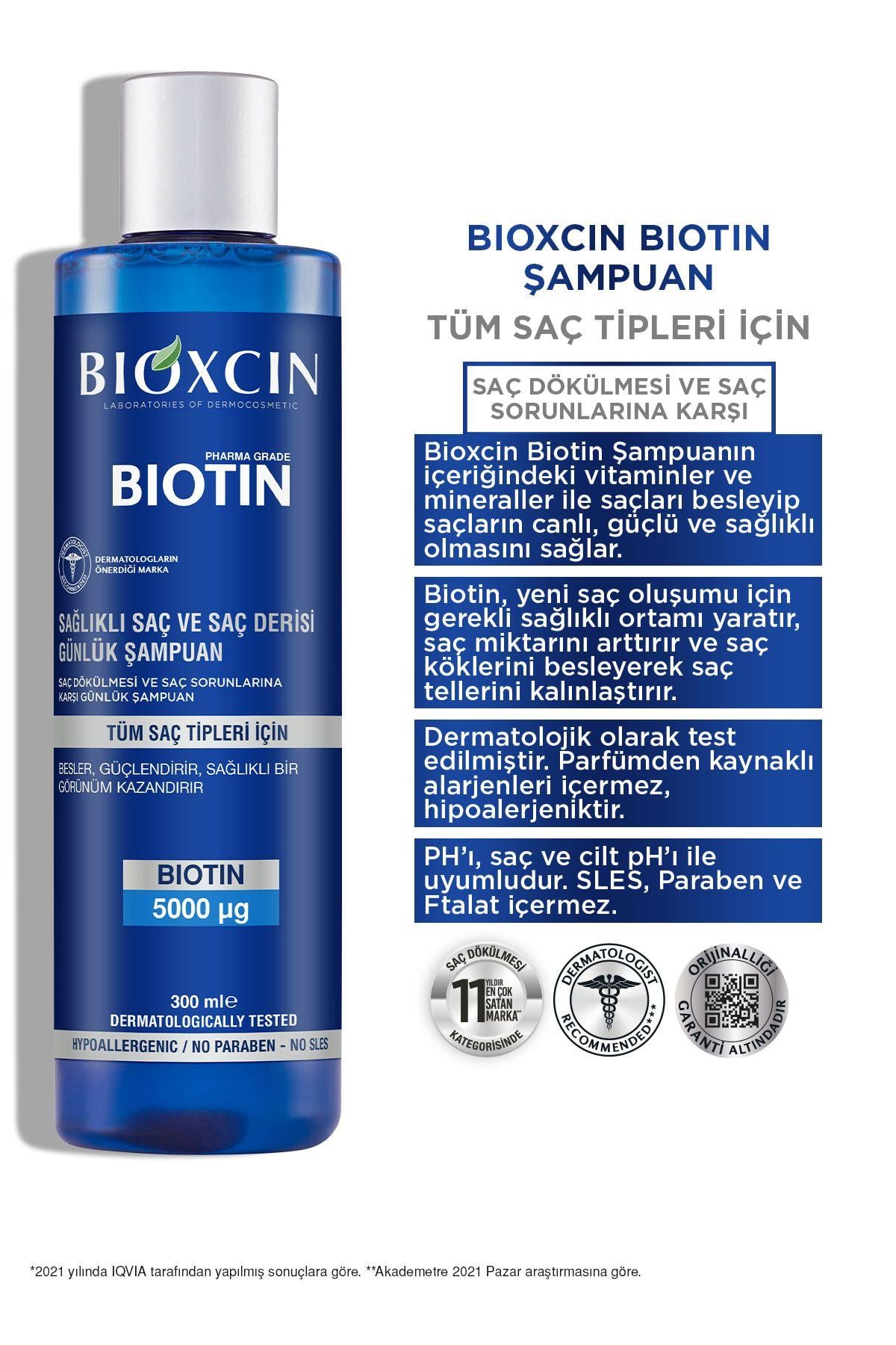 Bioxcin Biotin Günlük Şampuan 300 Ml - Hassas Saç ve Saç Derisi Yatıştırıcı Hipoalerjenik Arındırıcı