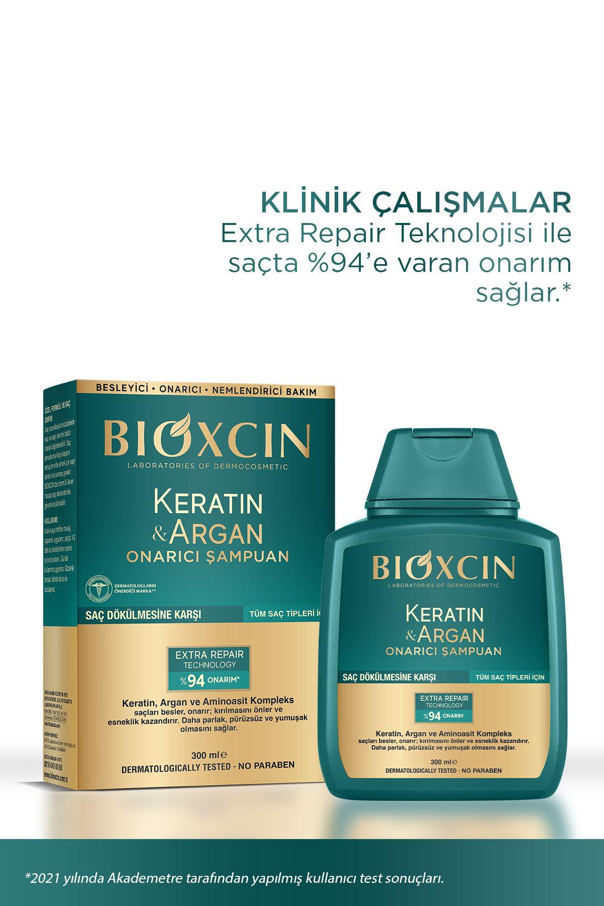 Bioxcin Keratin & Argan Onarıcı Bakım Şampuan 300 ml - Yıpranmış Ve Hassas Saçlar