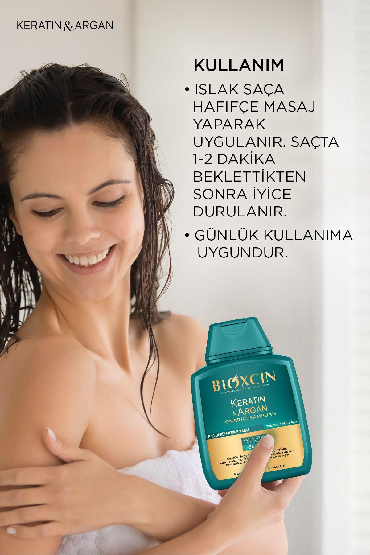 Bioxcin Keratin & Argan Onarıcı Bakım Şampuan 300 ml - Yıpranmış Ve Hassas Saçlar