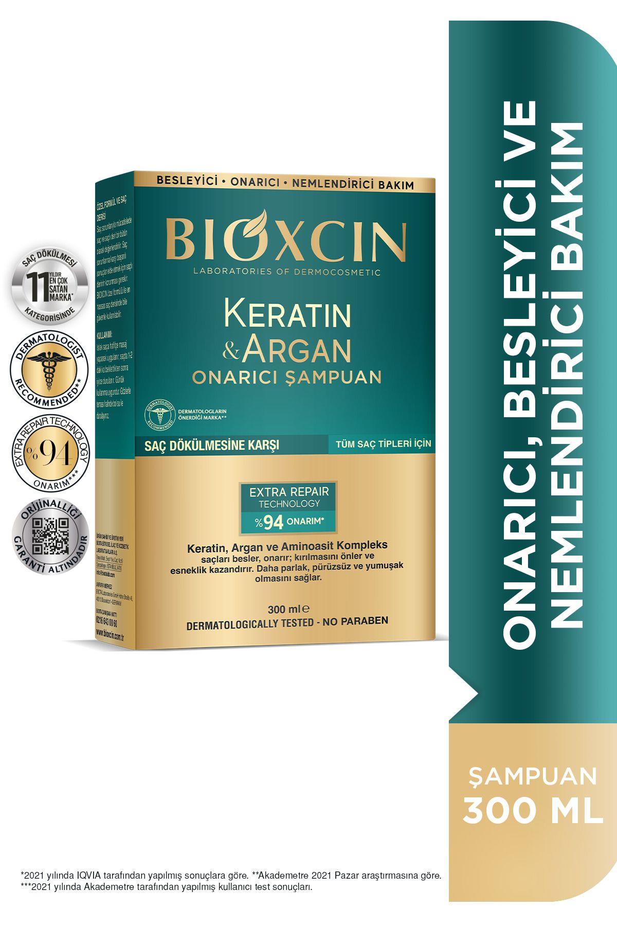 Bioxcin Keratin & Argan Onarıcı Bakım Şampuan 300 ml - Yıpranmış Ve Hassas Saçlar