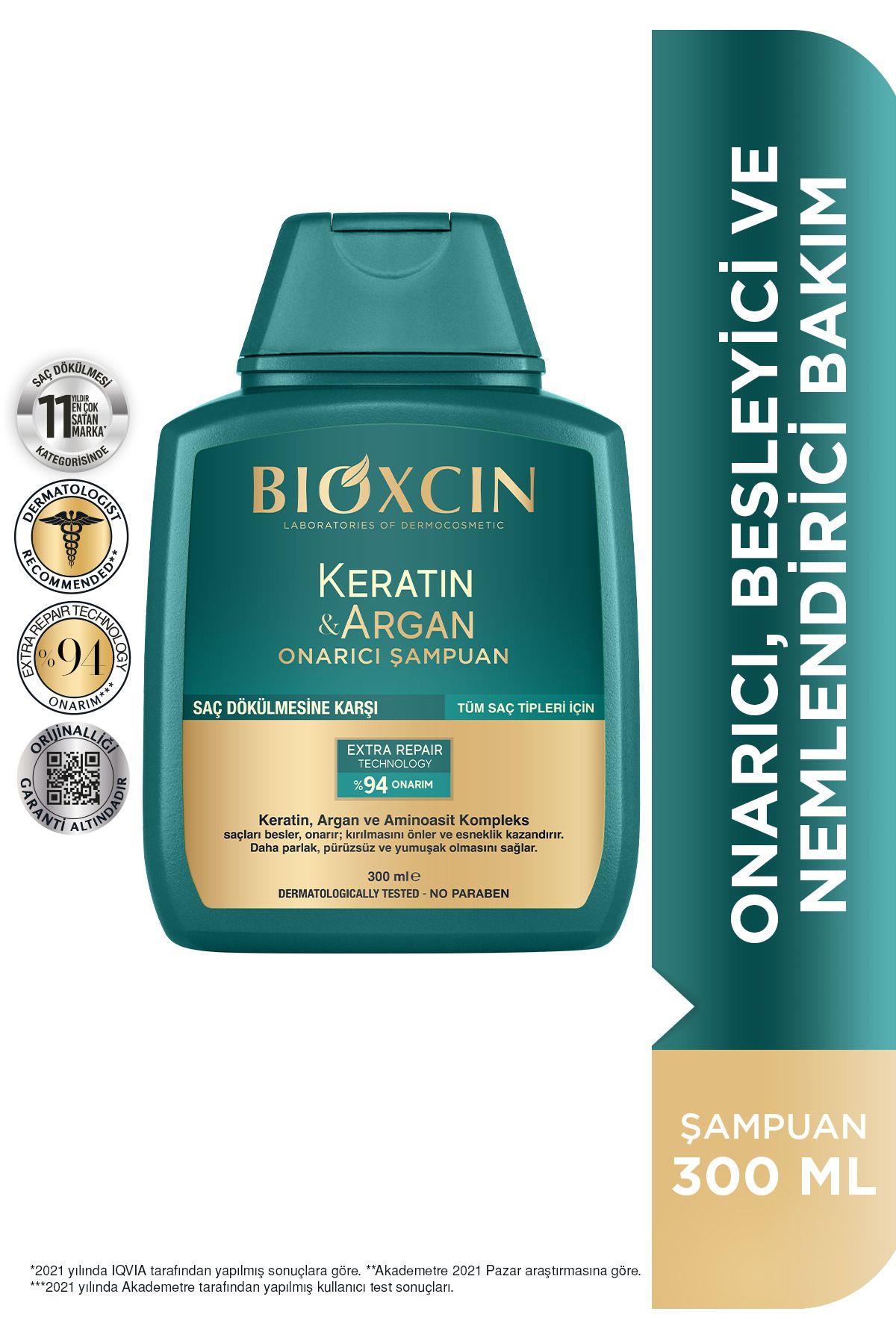 Bioxcin Keratin & Argan Onarıcı Bakım Şampuan 300 ml - Yıpranmış Ve Hassas Saçlar