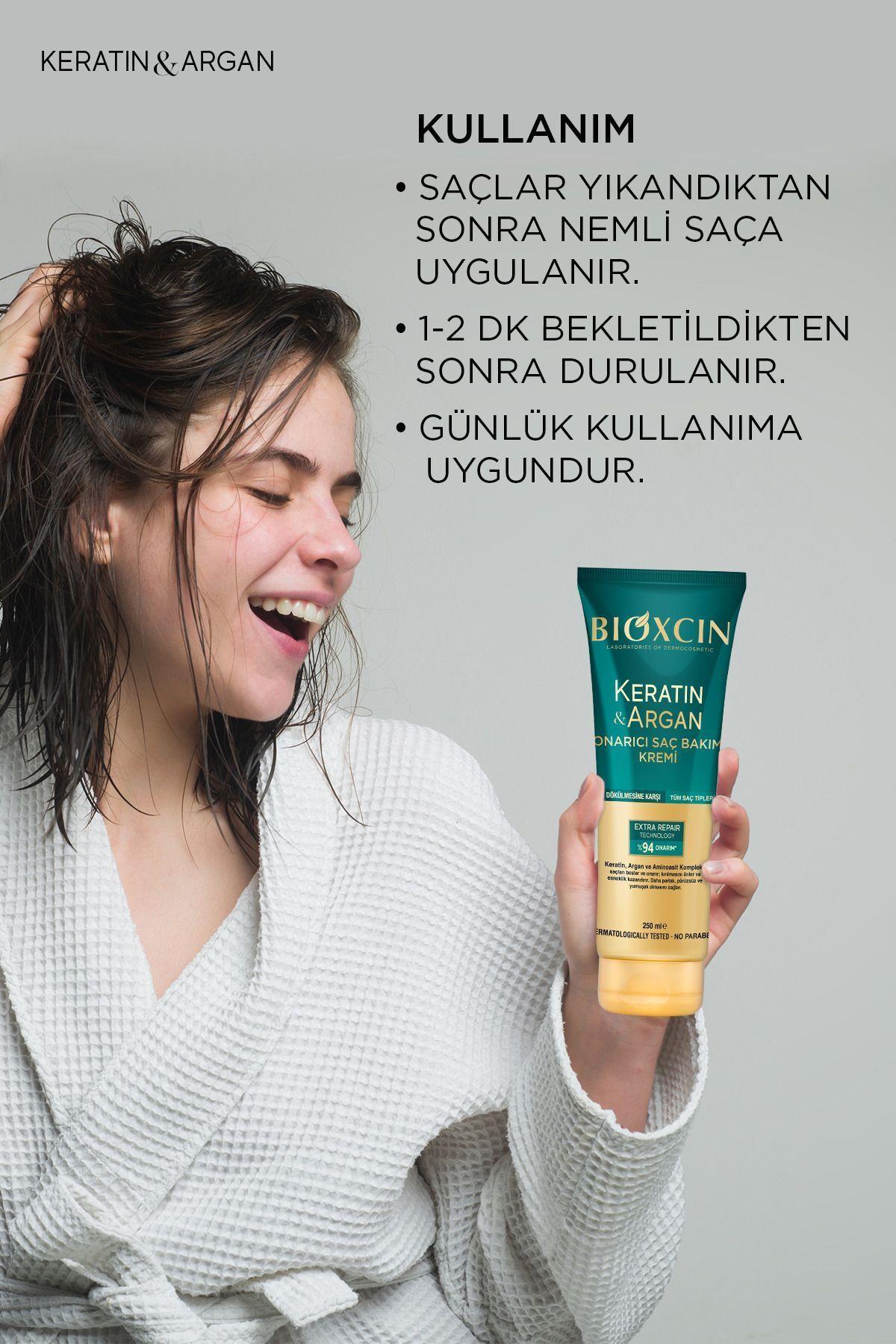Bioxcin Keratin & Argan Onarıcı Saç Bakım Kremi 250 ml  - Yıpranmış Ve Hassas Saçlar