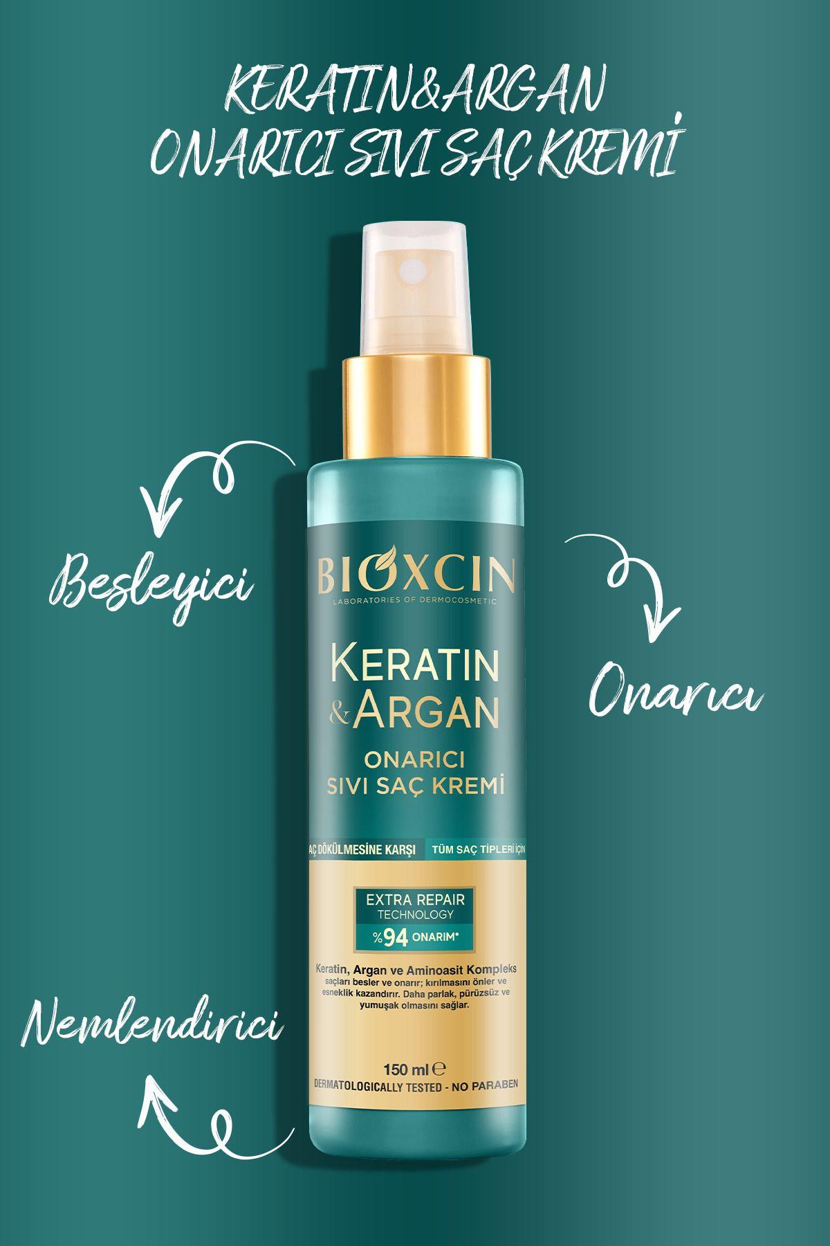 Bioxcin Keratin & Argan Onarıcı Sıvı Saç Bakım Kremi 150 ml - Yıpranmış Ve Hassas Saçlar
