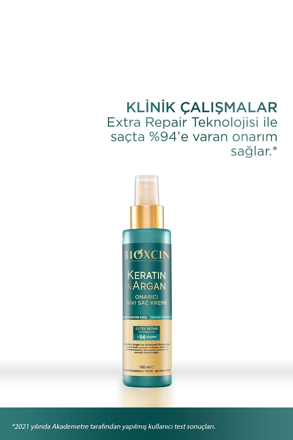 Bioxcin Keratin & Argan Onarıcı Sıvı Saç Bakım Kremi 150 ml - Yıpranmış Ve Hassas Saçlar