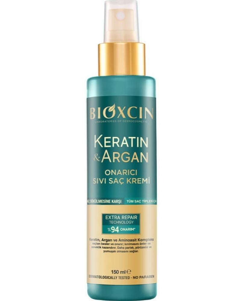 Bioxcin Keratin & Argan Onarıcı Sıvı Saç Bakım Kremi 150 ml - Yıpranmış Ve Hassas Saçlar