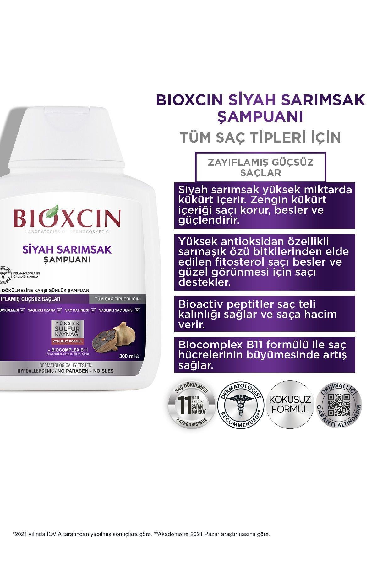 Bioxcin Siyah Sarımsak Şampuanı 300 Ml - Dökülme ve İncelme Karşıtı Şampuan