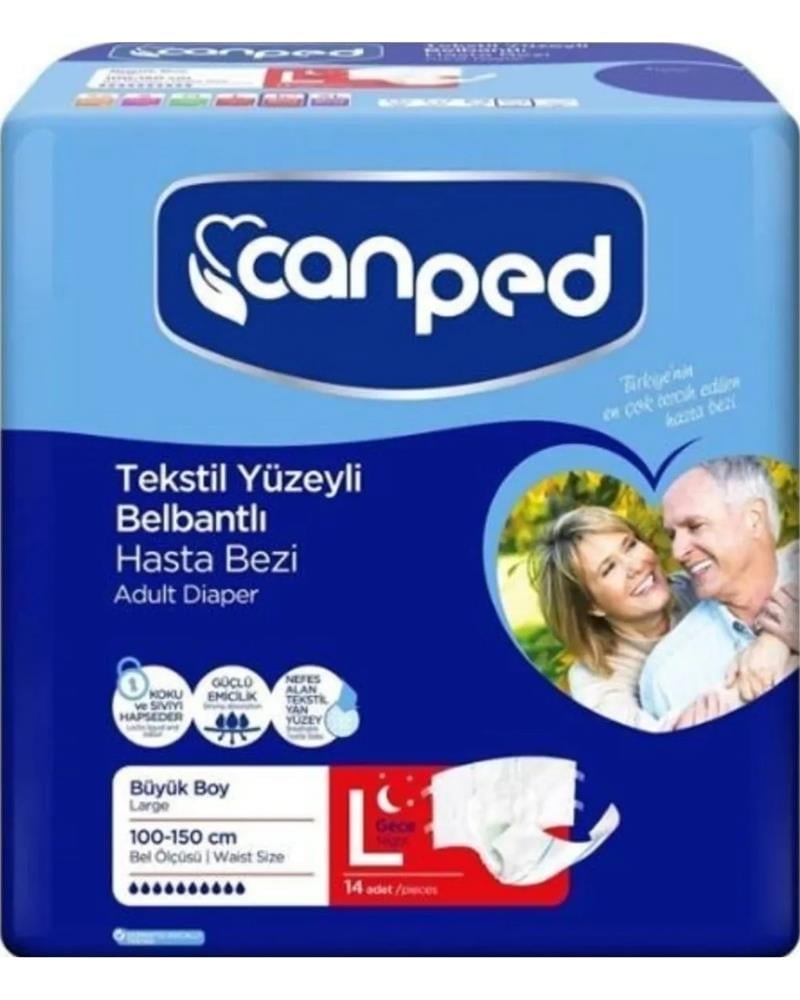 Canped Belbantlı Gece Büyük Eko (large/night) Hasta Bezi 14'lü
