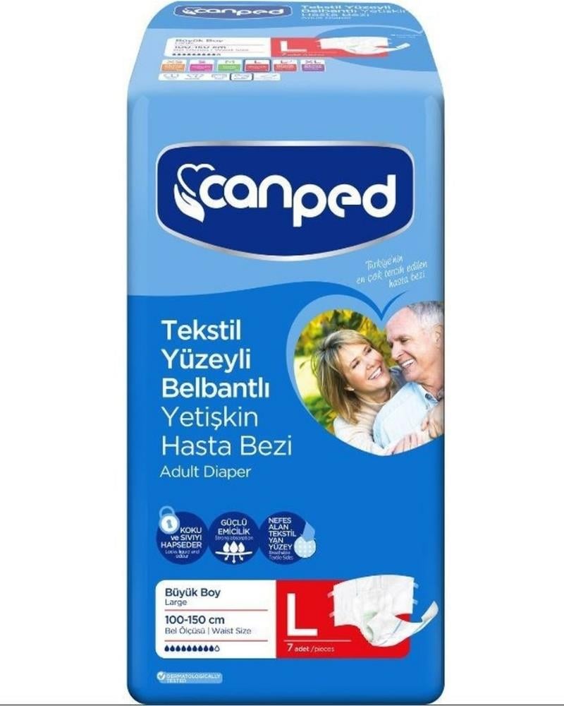 Canped Hasta Bezi Belbantlı Tekstil Büyük 7'li