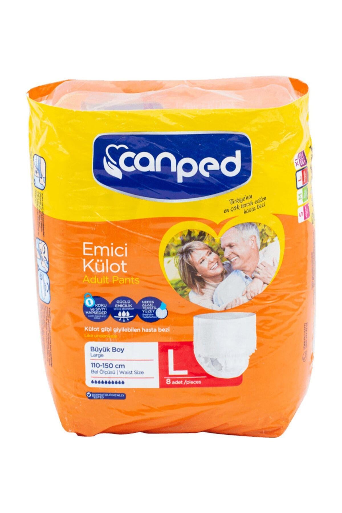 Canped Külotlu Hasta Bezi Emici Külot Large 8li