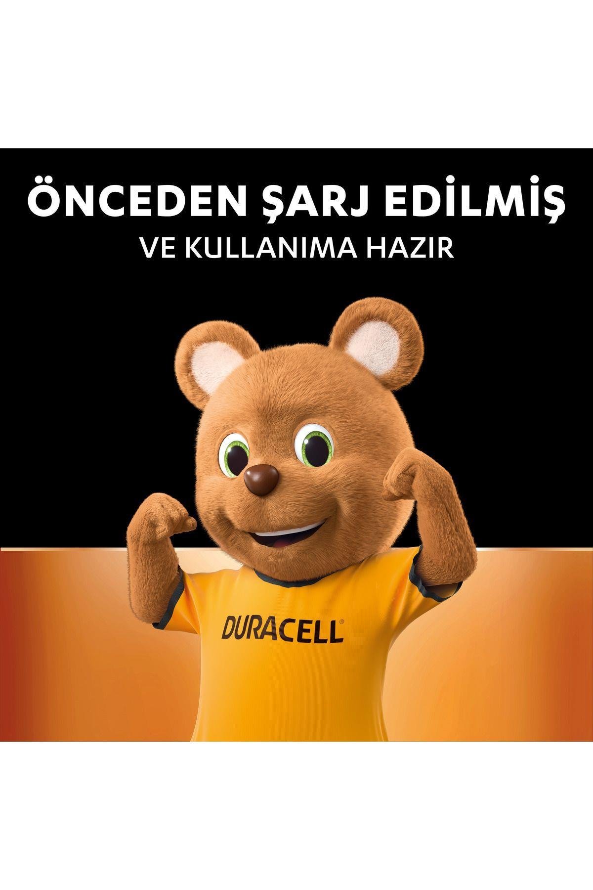 Duracell Şarj Edilebilir AAA İnce Kalem Pil (2'li Paket), 750 mAh NiMH, 1000 şarj döngüsü,