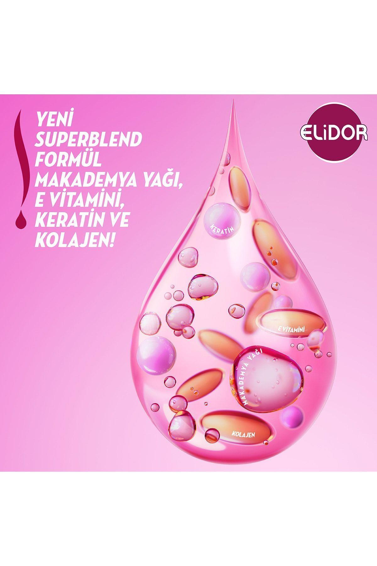 Elidor Superblend Serum Saç Bakım Kremi Güçlü Ve Parlak E Vitamini Makademya Yağı & Keratin 350 Ml