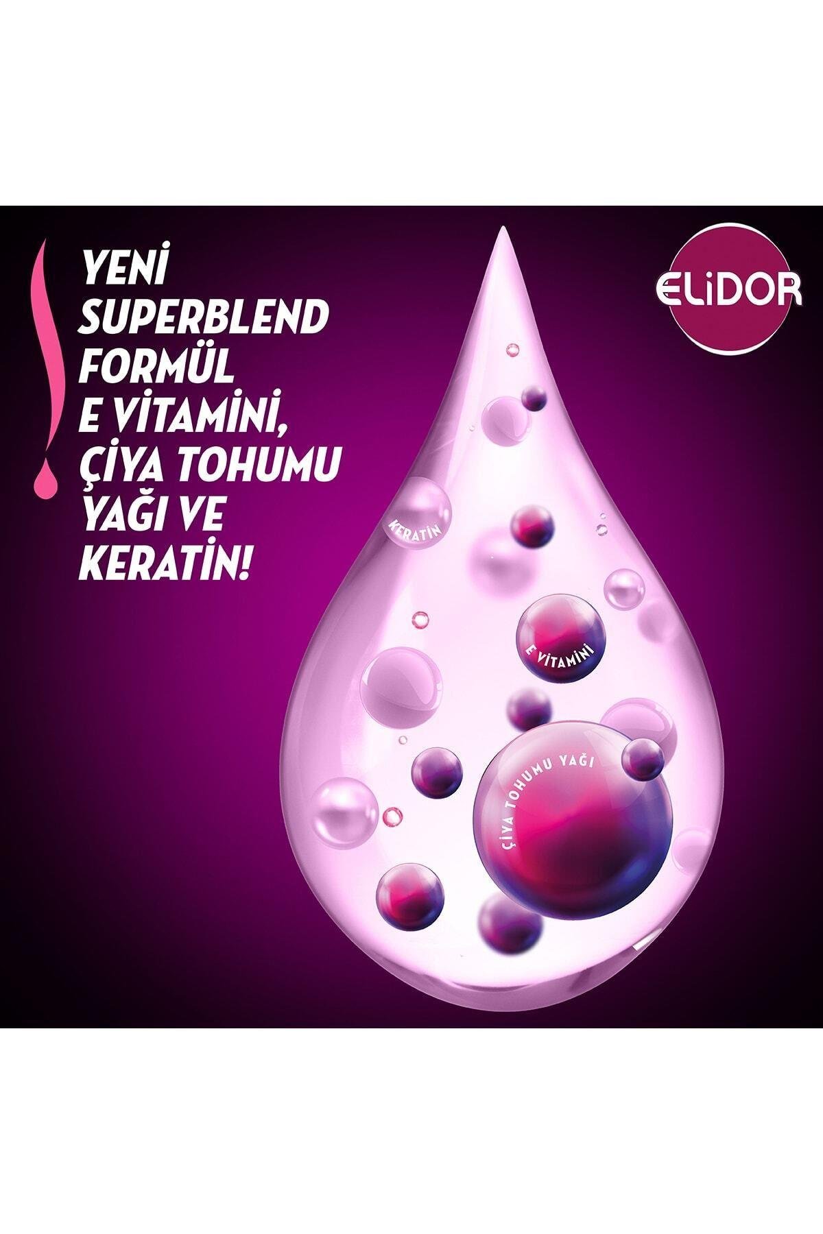Elidor Superblend Serum Saç Bakım Kremi Esmer Parlaklık E Vitamini Chia Tohumu Yağı Keratin 350 Ml