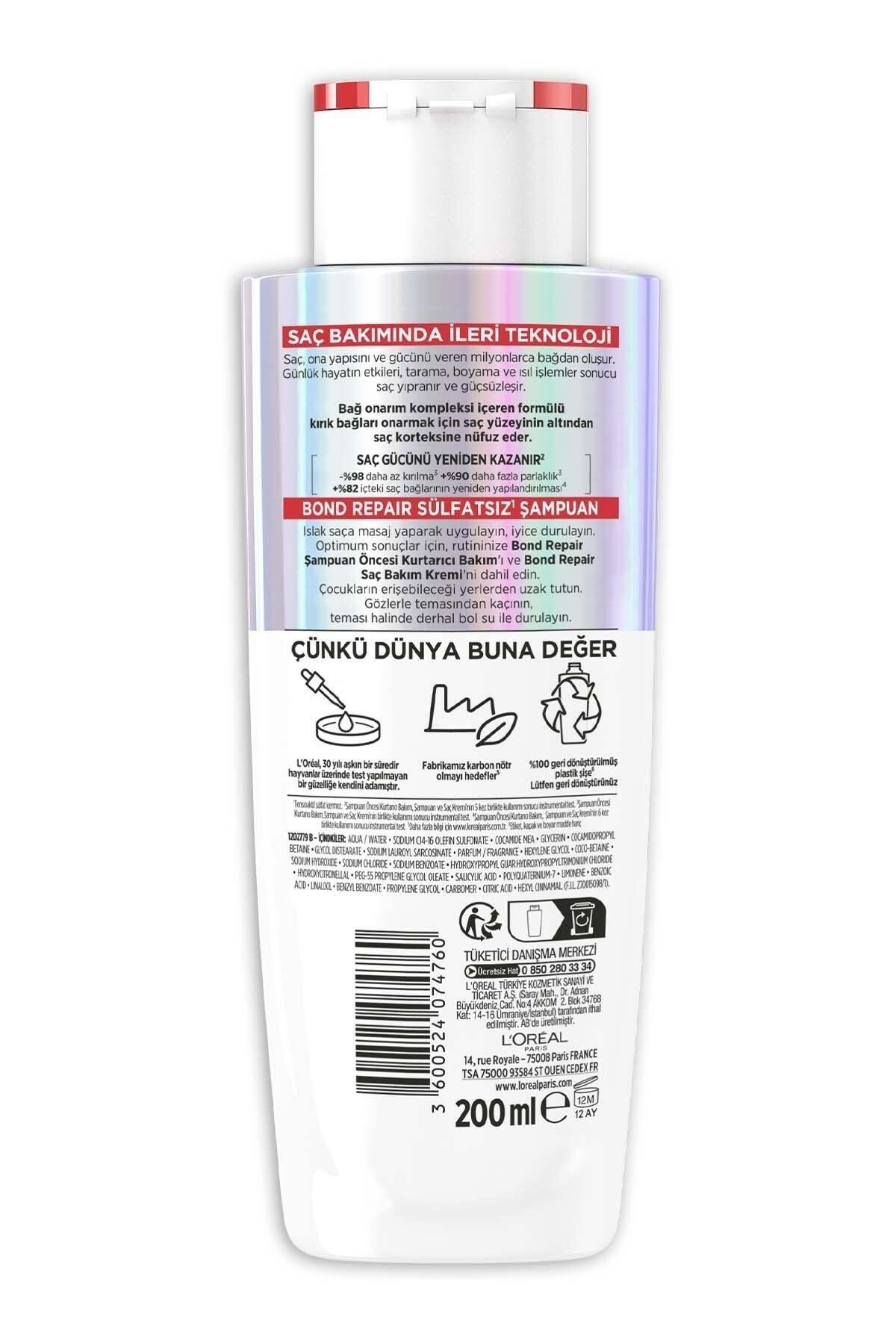 ELSEVE Bond Repair Tüm Yıpranmalar Için Saç Bağlarını Güçlendirici Şampuan 200ml