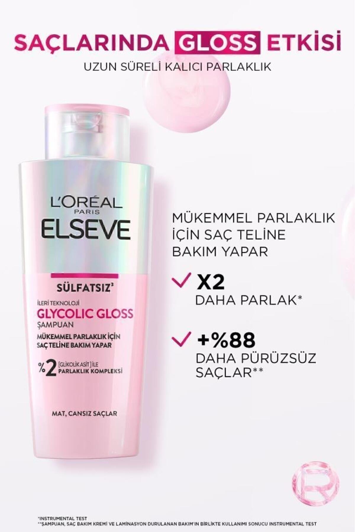 ELSEVE Glycolic Gloss Mükemmel Parlaklık için Bakım Yapan Şampuan [Glikolik Asit] 200ml