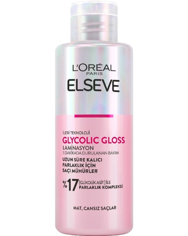 ELSEVE Glycolic Gloss Parlaklığı Saça Mühürleyen Laminasyon 5 Dakikada Durulanan Bakım 200ml
