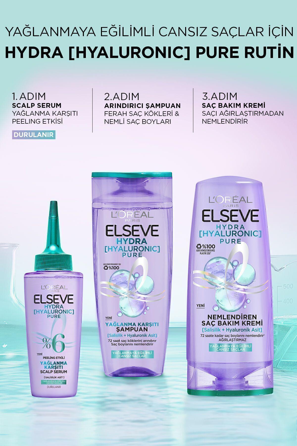 ELSEVE Hydra[hyaluronic] Pure Salisilik Asit Içeren Yağlanma Karşıtı Peeling Etkili Saç Derisi Serumu 102ml