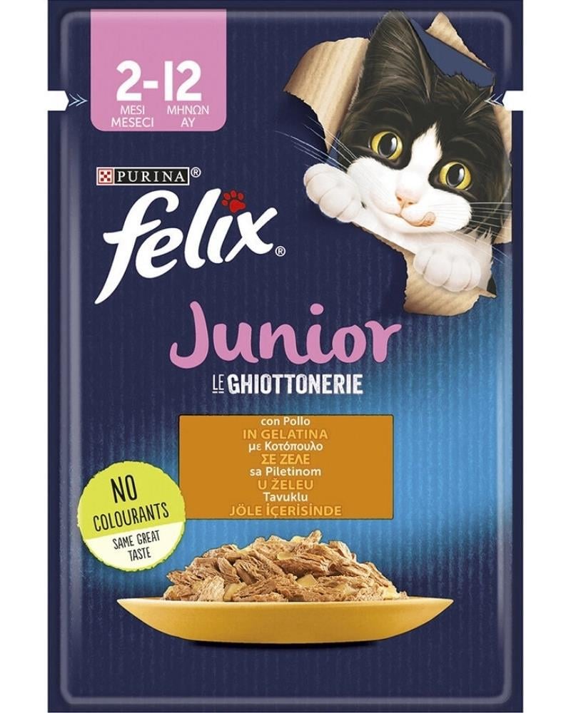 FELIX Pouch Junior Tavuklu Yavru Kedi Konservesi 85 gr