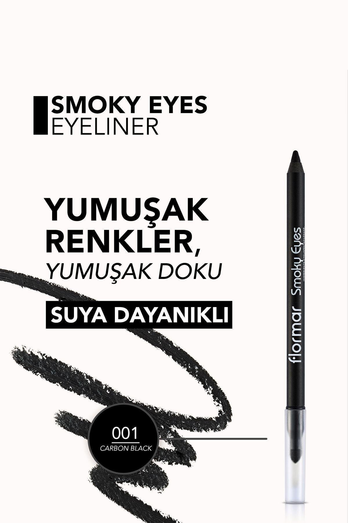 Flormar Buğulu Makyaj Göz Kalemi Karbon Siyah-smoky Eyes Waterproof Eyeliner-001 Carbon Black-8690604138128