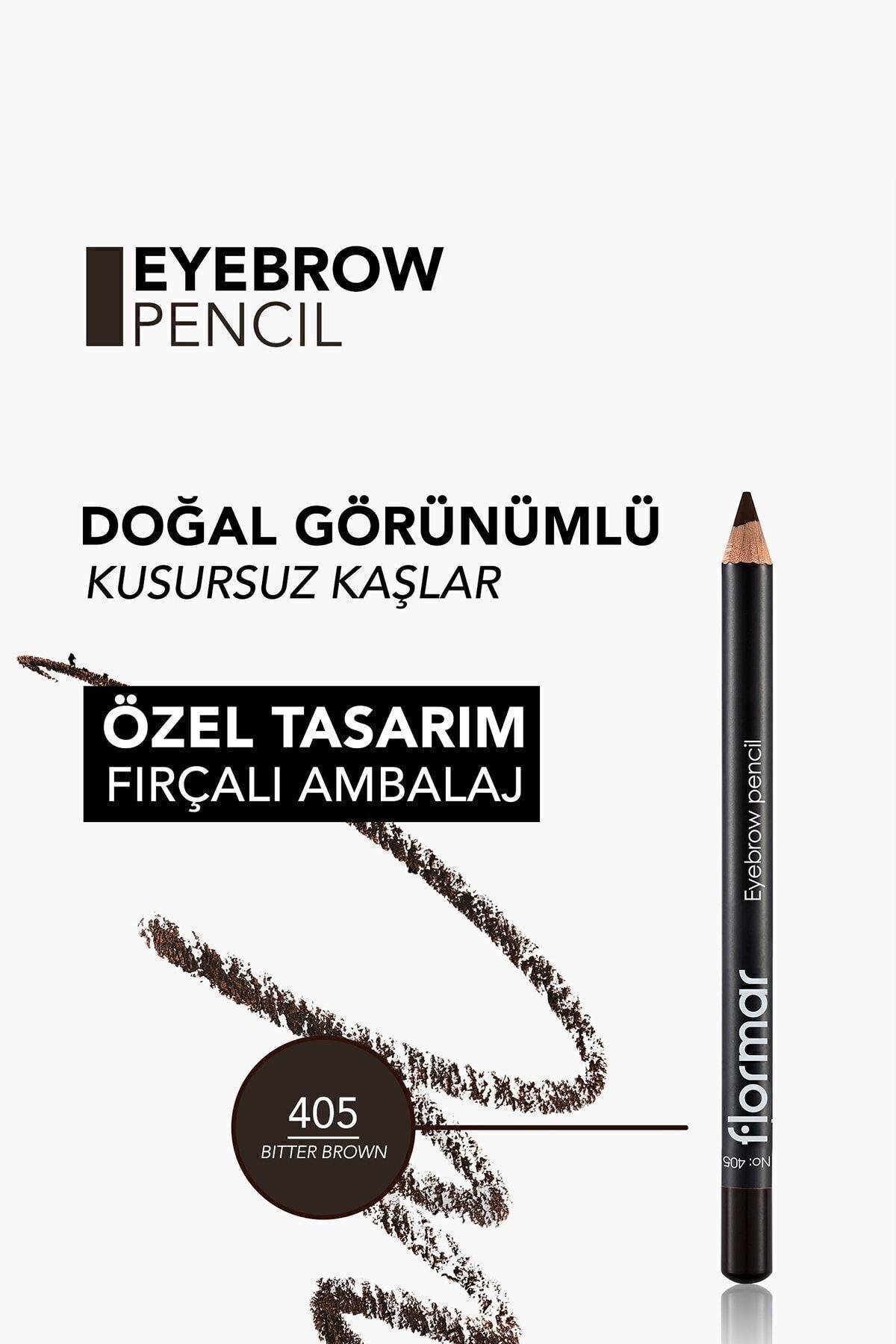 Flormar Kapağı Fırçalı Kaş Kalemi (Kahve) - Eyebrow Pencil - 405 Bitter Brown - 8690604278701