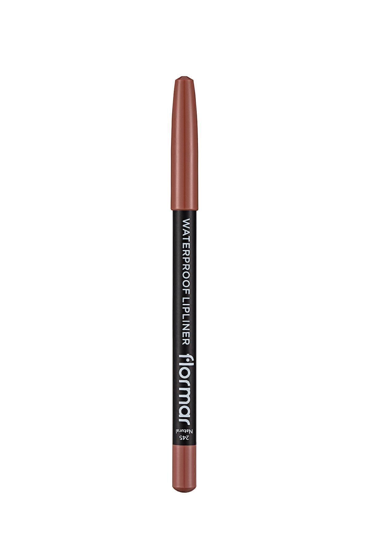 Flormar Suya Dayanıklı Dudak Kalemi (DOĞAL KOYU KAHVE) - Waterproof Lipliner - -245 Natural - 8690604567607