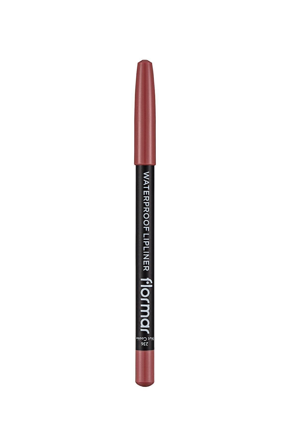 Flormar Suya Dayanıklı Dudak Kalemi (KAHVE) - Waterproof Lipliner - 236 Nut Cookie - 8690604567492
