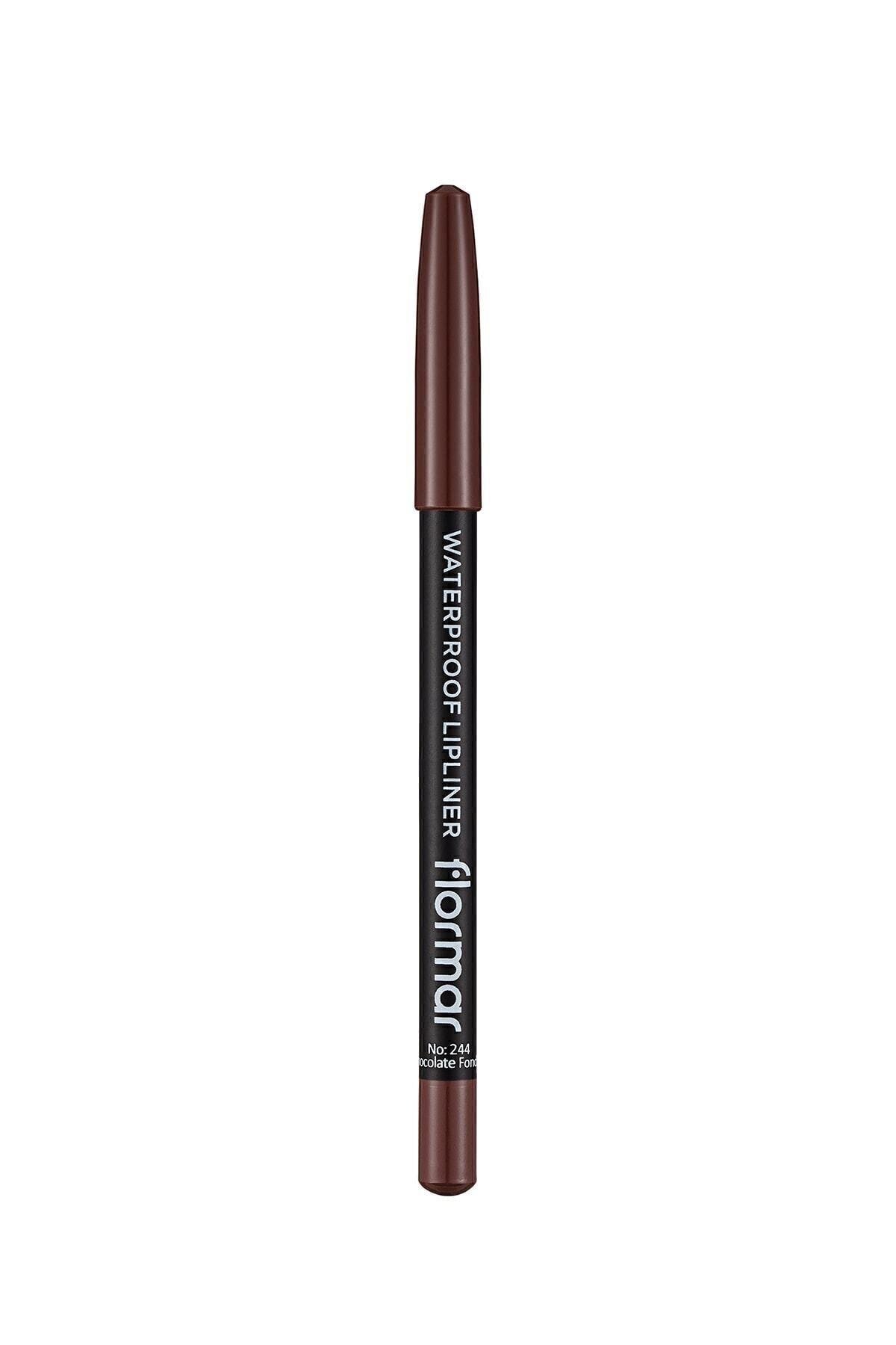 Flormar Suya Dayanıklı Dudak Kalemi (KAHVE) - Waterproof Lipliner - 244 Chocolate Fondue - 8690604567591