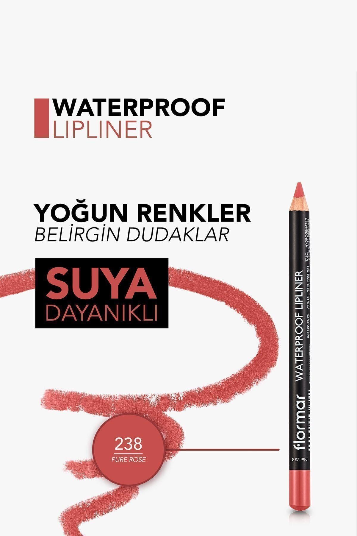 Flormar Suya Dayanıklı Dudak Kalemi - Waterproof Lipliner 238 Pure Rose 8690604567515