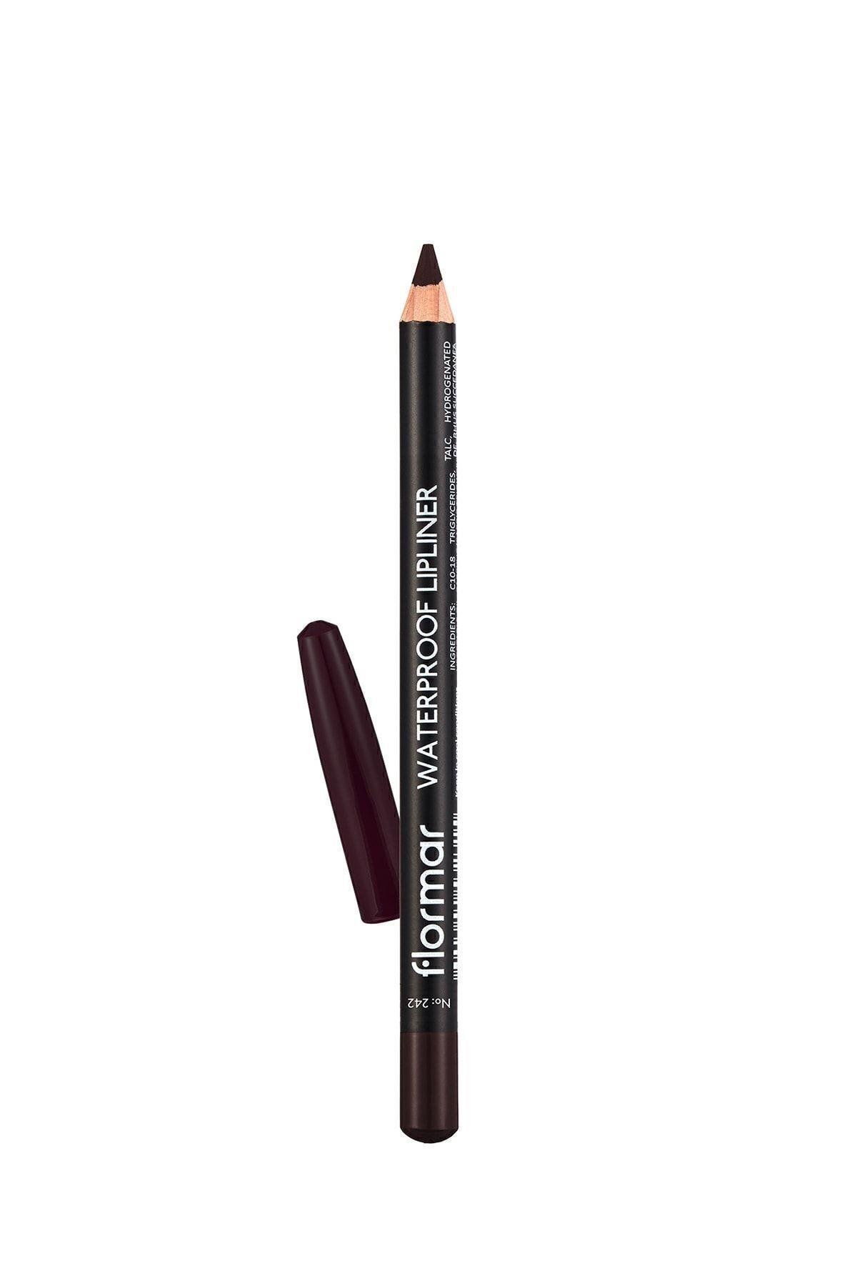 Flormar Waterproof Lipliner - Suya Dayanıklı Dudak Kalemi No:242 Deep Bordeaux 1.14 g 8690604567577