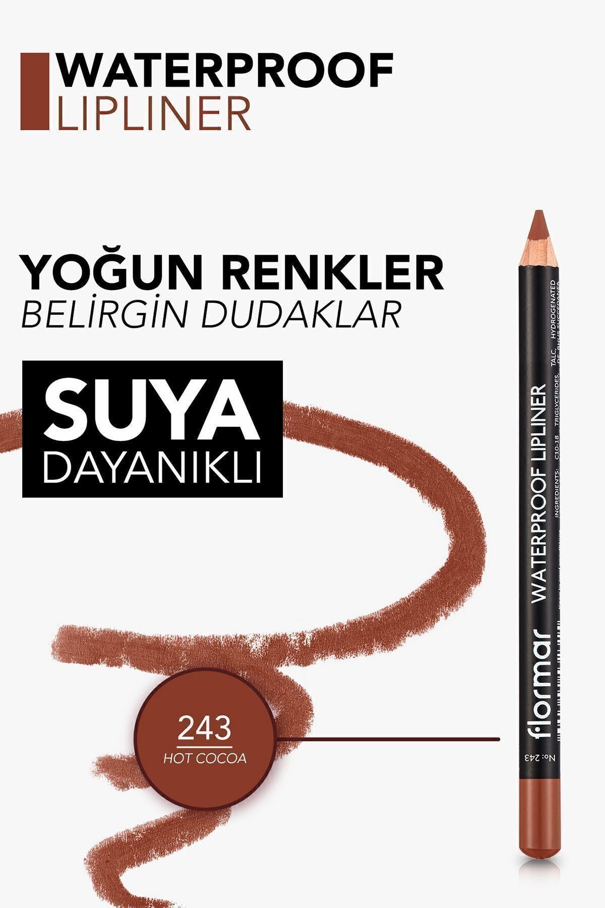 Flormar Waterproof Lipliner - Suya Dayanıklı Dudak Kalemi No:243 Hot Cocoa 1.14 g 8690604567584