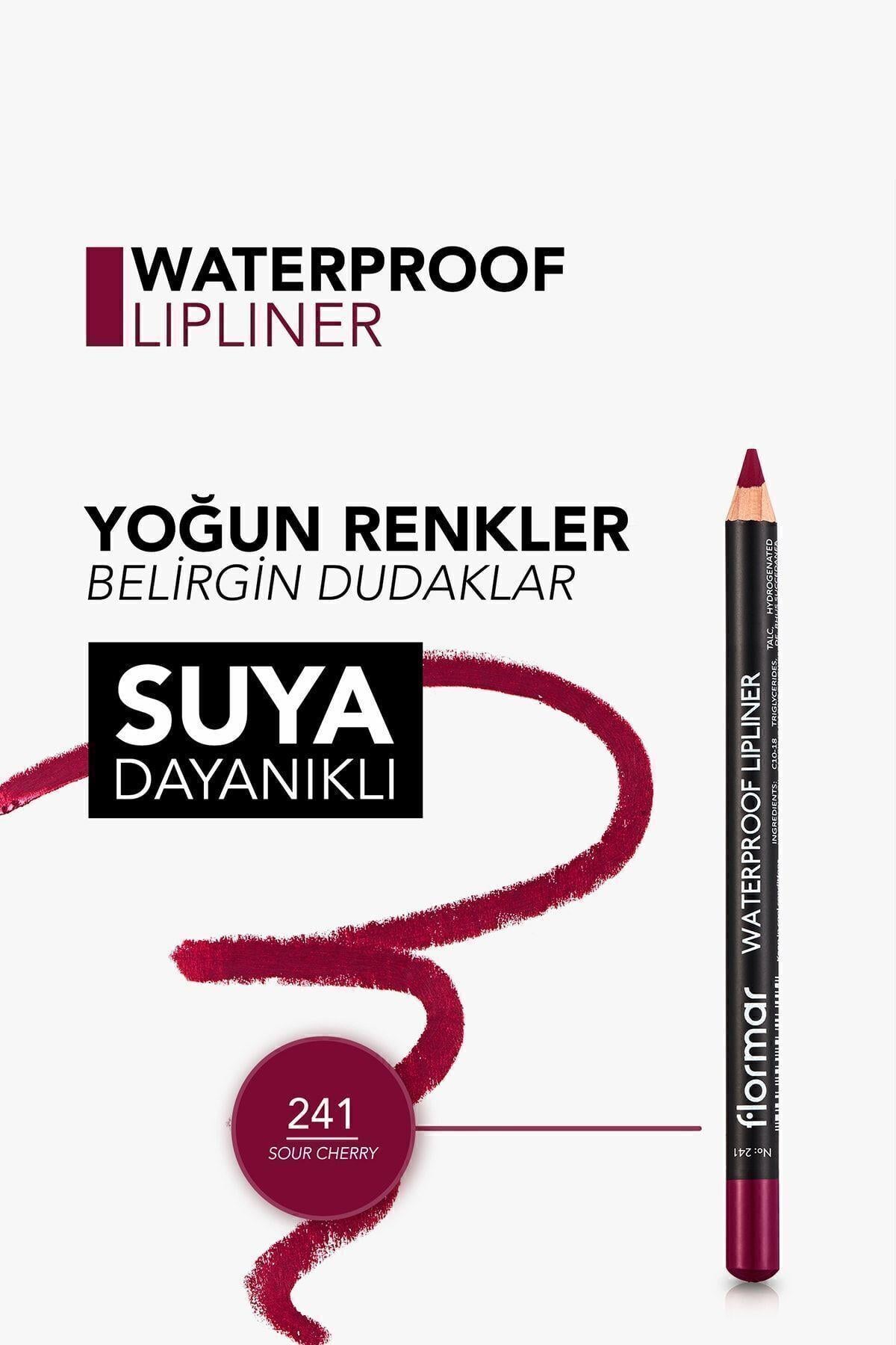 Flormar Waterproof Lipliner - Suya Dayanıklı Dudak Kalemi No:241 Sour Cherry 1.14 g 8690604567553