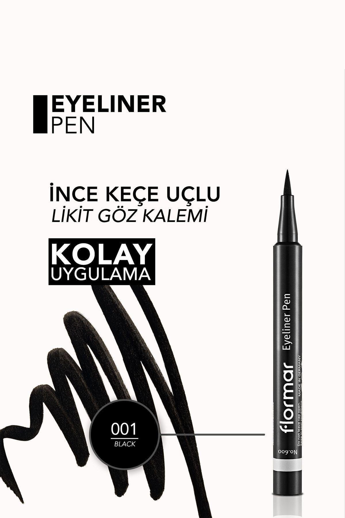 Flormar Yarı Mat Bitişli Eyeliner (SİYAH) - Eyeliner Pen - 001 Black - 8690604109609