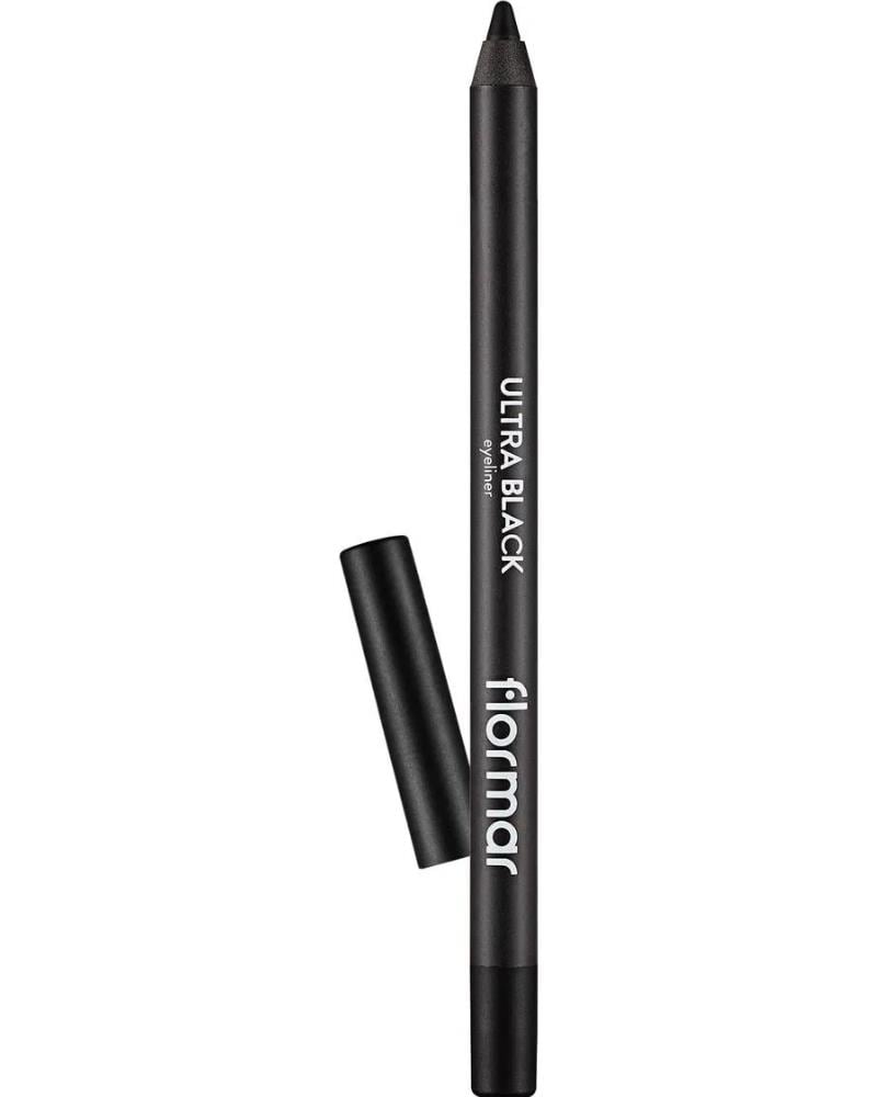 Flormar Yoğun Renk Veren Yumuşak Uçlu Göz Kalemi (SİYAH) - Ultra Eyeliner - 001 Black - 8690604081431