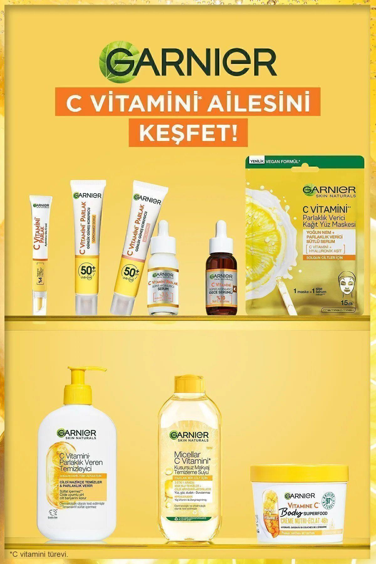 Garnier C Vitamini Parlak Günlük Uv Korumalı Güneş Yüz Kremi Spf50 Işıltılı Doku 40ml