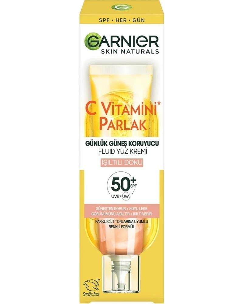 Garnier C Vitamini Parlak Günlük Uv Korumalı Güneş Yüz Kremi Spf50 Işıltılı Doku 40ml