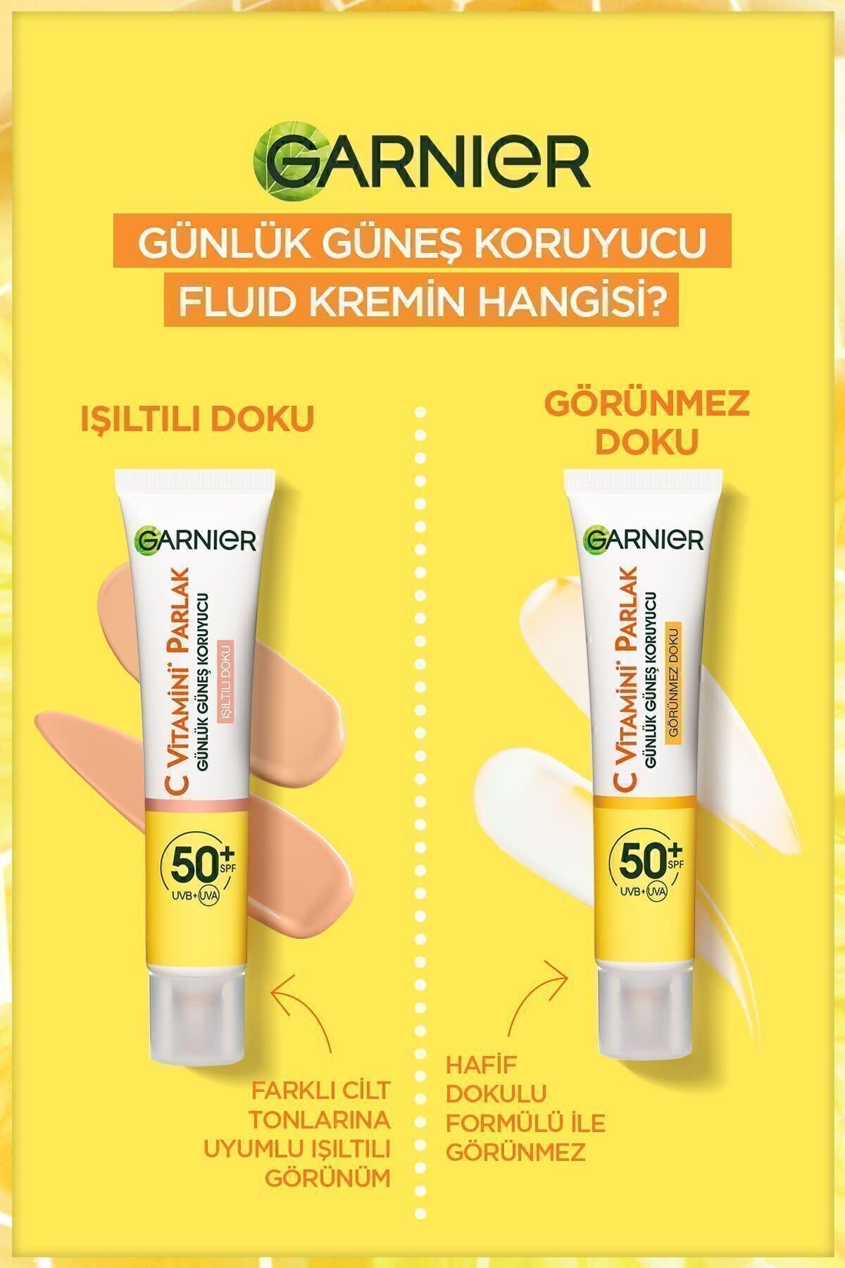 Garnier C Vitamini Parlak Günlük Uv Korumalı Güneş Yüz Kremi Spf50 Işıltılı Doku 40ml