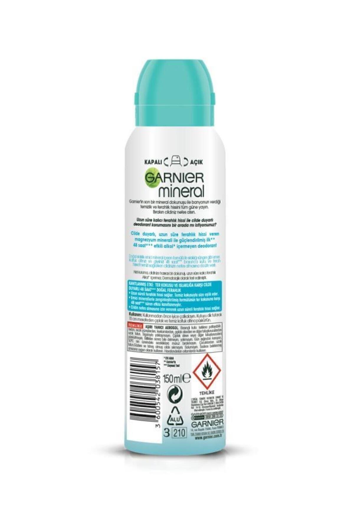 Garnier Mineral Doğal Ferahlık Kadın Sprey Deodorant 3600542038157