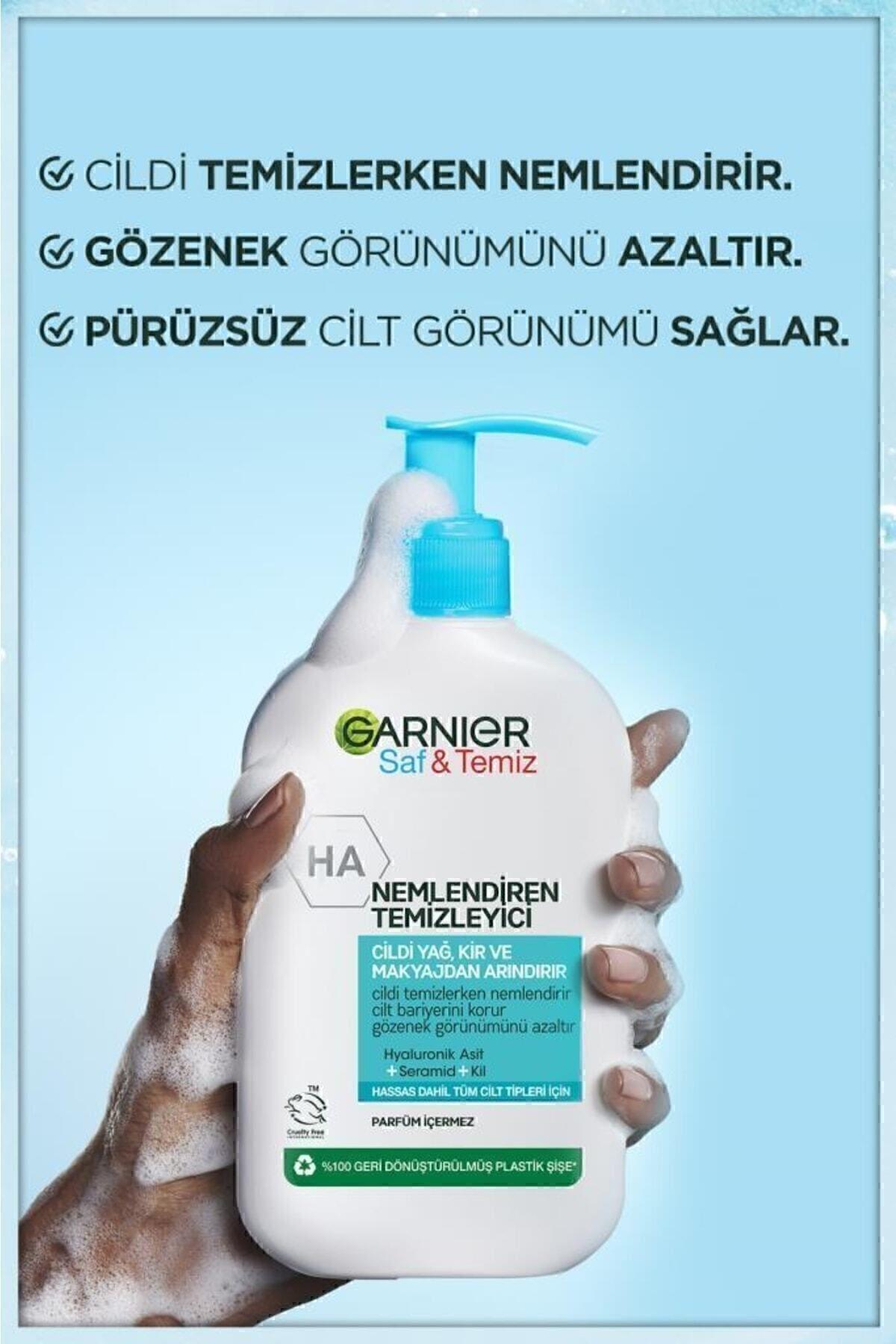 Garnier Saf& Temiz Nemlendiren Temizleyici [ Hyaluronik Asit Seramid Kil] 250 ml Yüz Temizleme Jeli