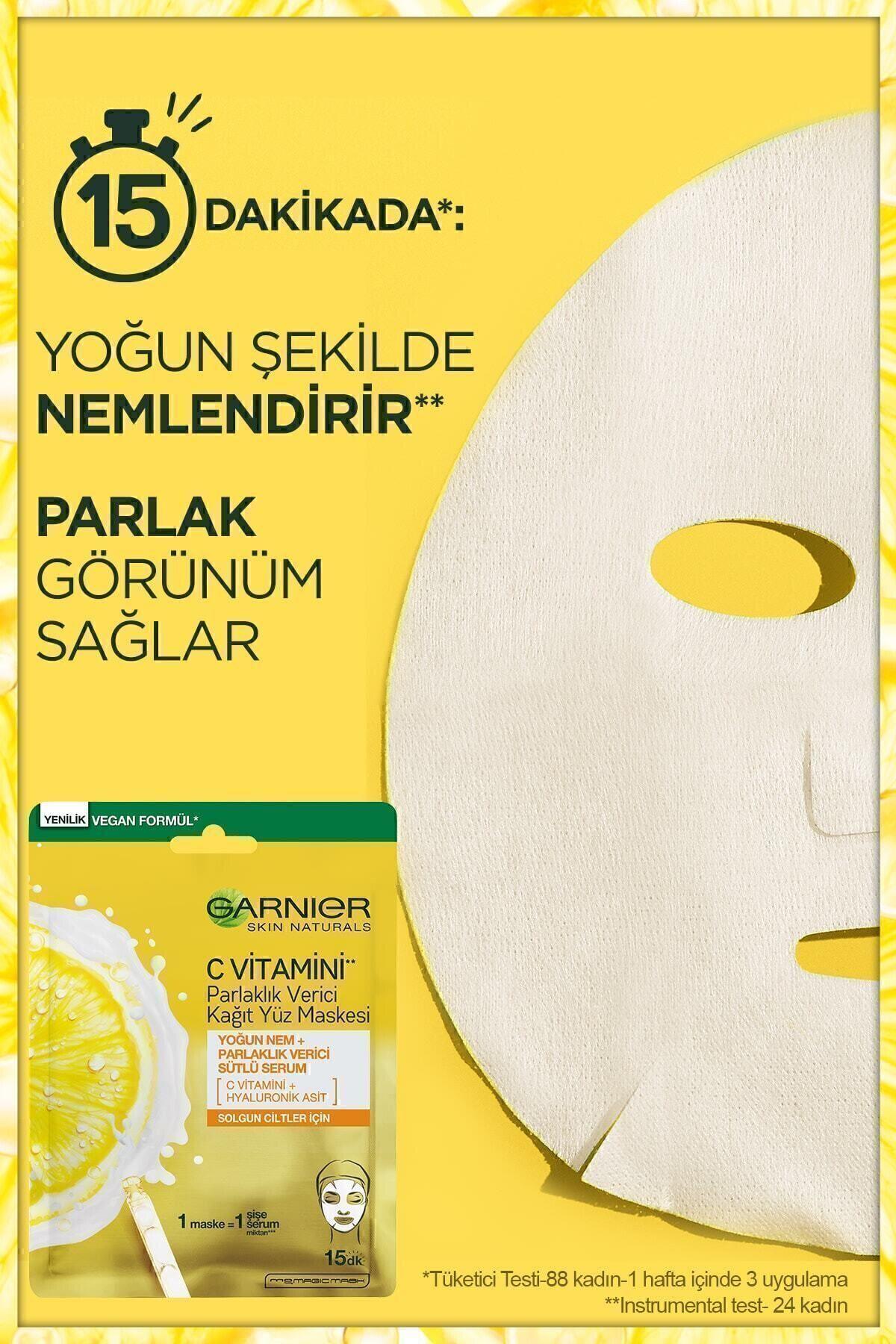 Garnier STD C Vitamini Parlaklık Verici Kağıt Yüz Maskesi Klasik