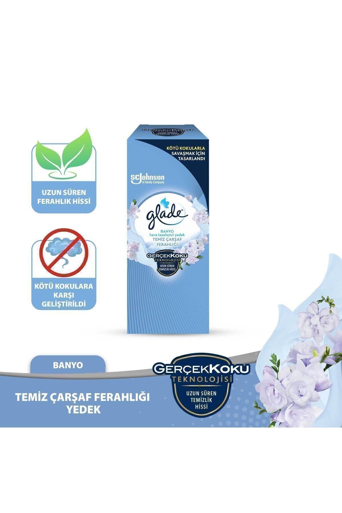 Glade Banyo Hava Tazeleyici Yedek Temiz Çarşaf Ferahlığı, 10 Ml