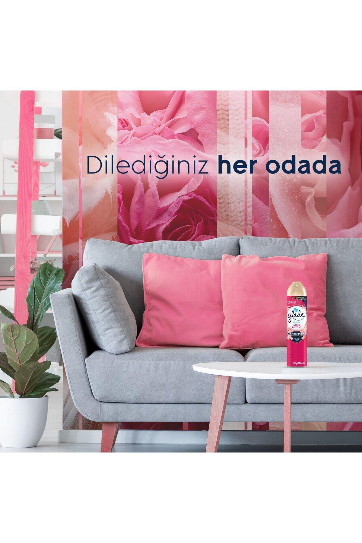Glade Hava Tazeleyici Aerosol, Oda Kokusu, Aşkın Büyüsü, 300ml