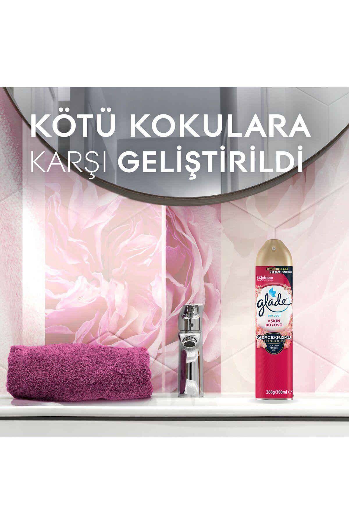 Glade Hava Tazeleyici Aerosol, Oda Kokusu, Aşkın Büyüsü, 300ml