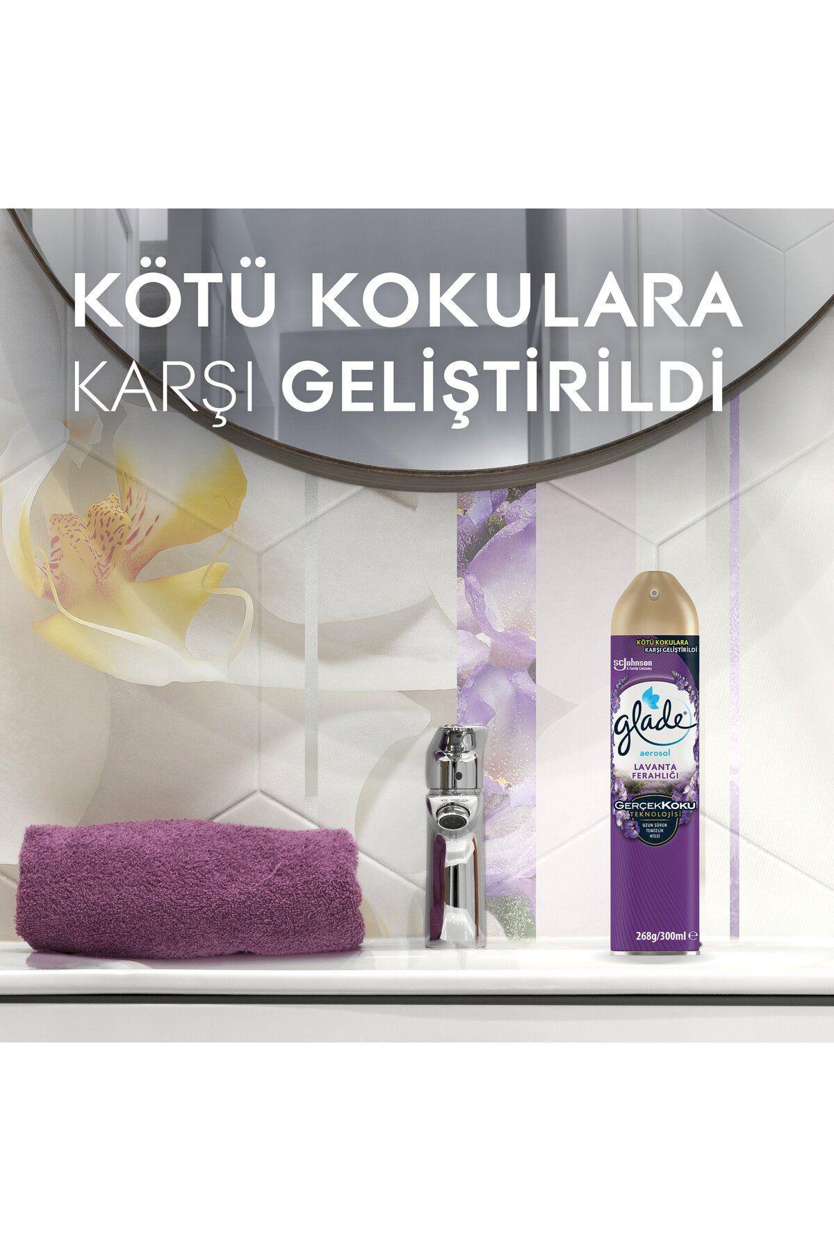Glade Hava Tazeleyici Aerosol, Oda Kokusu, Lavanta Ferahlığı, 300ml