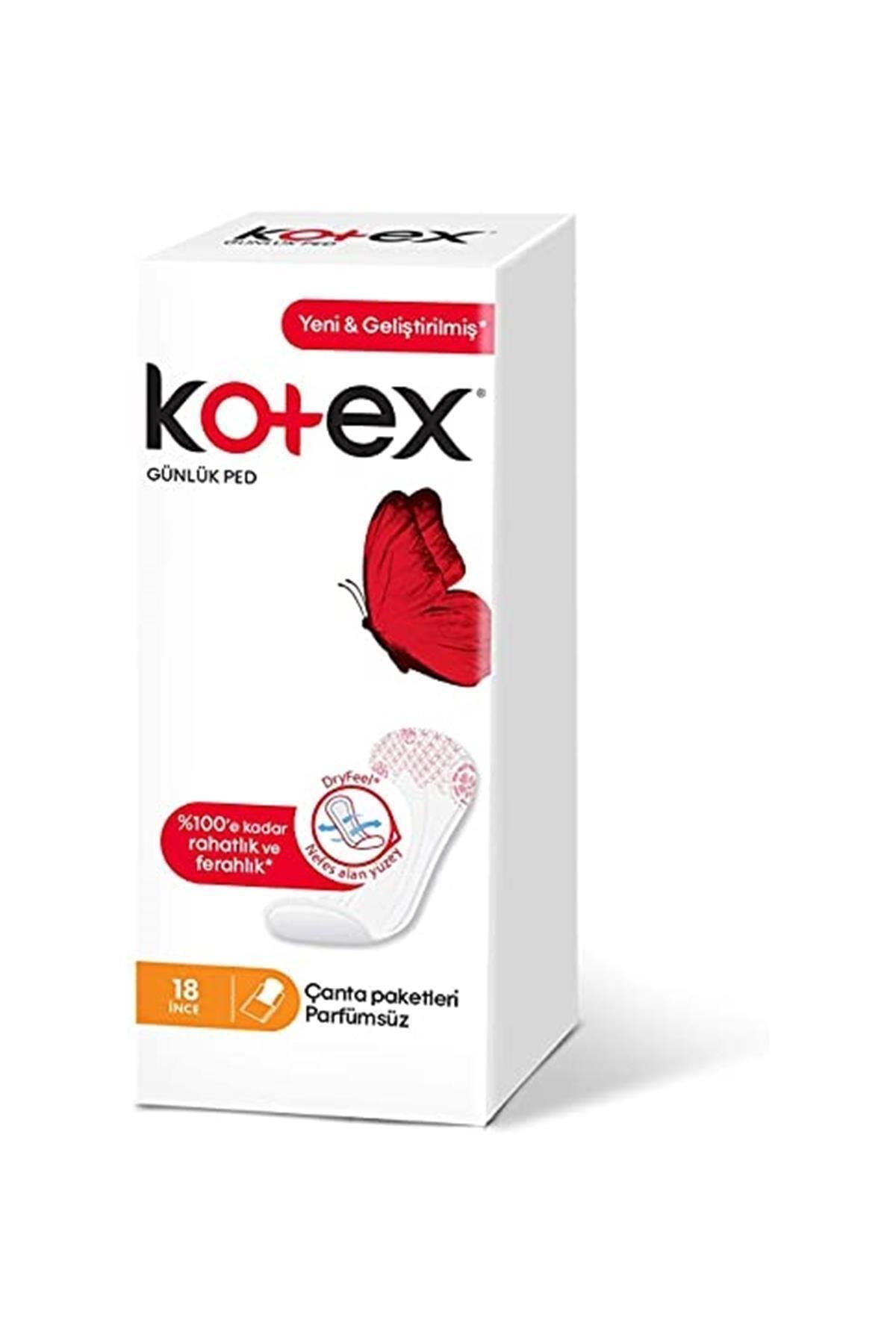 Kotex Ince Günlük Ped Parfümsüz 18 Li