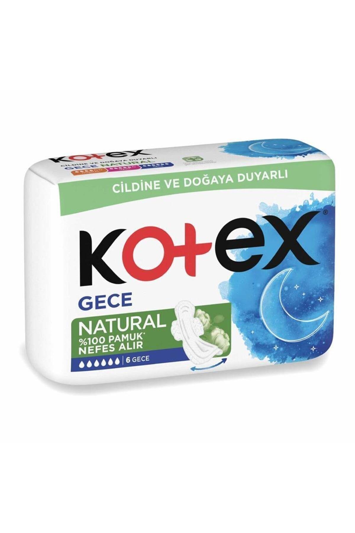 Kotex Natural Hijyenik Kadın Pedi 6 Lı Gece