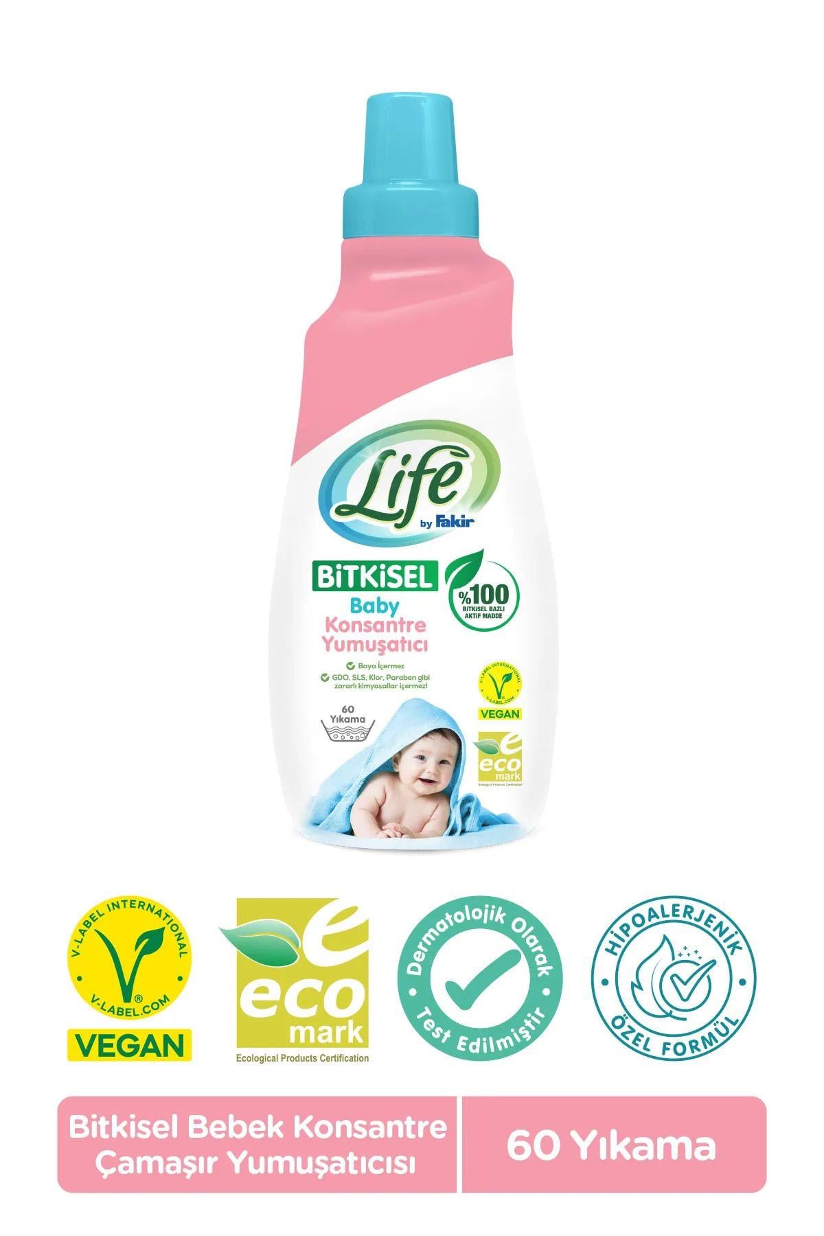 Life by Fakir Bitkisel Konsantre Bebek Çamaşır Yumuşatıcısı 1500 ml