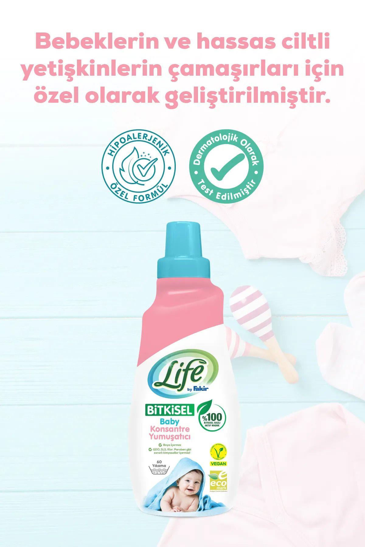 Life by Fakir Bitkisel Konsantre Bebek Çamaşır Yumuşatıcısı 1500 ml